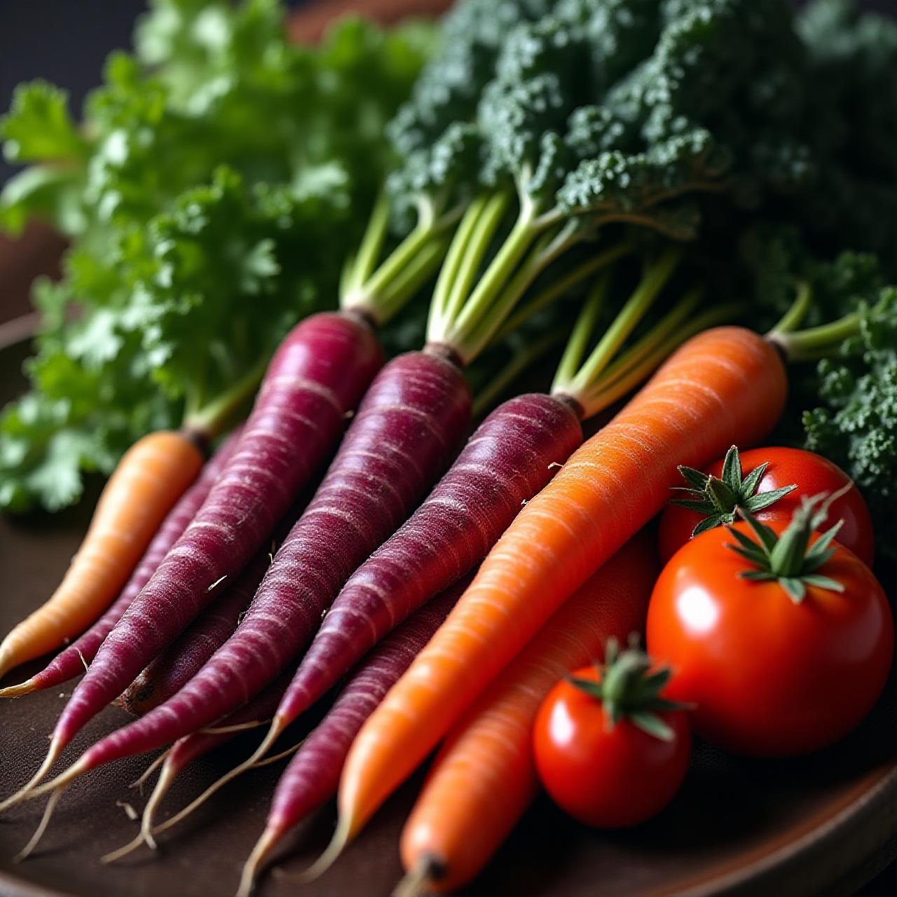 Lush organic produce stacked artistically